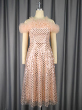 Elegant Off Shoulder Sequin Mesh Patchwork Party Dress
